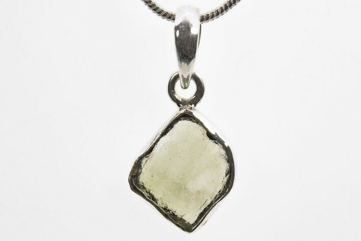 Green Moldavite Tektite Pendant ( g) - Czech Republic #317526